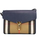 Macken Small Ink Blue House Check Derby Grain Leather Crossbody Bag