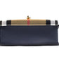 Macken Small Ink Blue House Check Derby Grain Leather Crossbody Bag