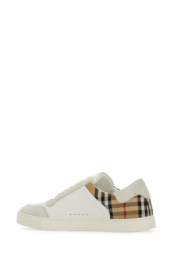 White Multicolor Calf Leather Sneakers