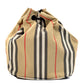 Phoebe Heritage Stripe Beige Eco Nylon Drawstring Bucket Bag