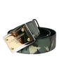 Camouflage Leather Gold Buckle Belt Men