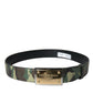 Camouflage Leather Gold Buckle Belt Men