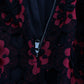 Elegant Red Floral Shift Midi Dress
