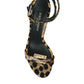 Gold Leopard Crystals Heels Sandals Shoes