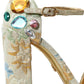 Gold Floral Jacquard Crystal Sandals Shoes