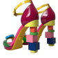 Multicolor Leather Heels Sandals Shoes