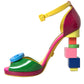 Multicolor Leather Heels Sandals Shoes