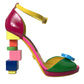 Multicolor Leather Heels Sandals Shoes