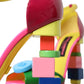 Multicolor Leather Heels Sandals Shoes