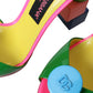 Multicolor Leather Heels Sandals Shoes