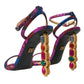 Multicolor Jacquard Crystals Sandals Shoes