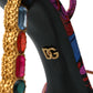 Multicolor Jacquard Crystals Sandals Shoes