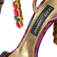 Multicolor Jacquard Crystals Sandals Shoes