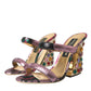 Multicolor Jacquard Crystals Sandals Shoes