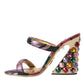 Multicolor Jacquard Crystals Sandals Shoes