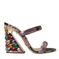 Multicolor Jacquard Crystals Sandals Shoes