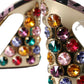 Multicolor Jacquard Crystals Sandals Shoes
