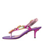 Multicolor Crystals Slingback Sandals Shoes