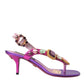 Multicolor Crystals Slingback Sandals Shoes