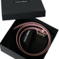 Pink Leather Gold Square Metal Buckle Belt