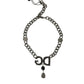 Silver Tone Brass DG CITY Embellished Jewelry Necklace