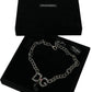 Silver Tone Brass DG CITY Embellished Jewelry Necklace