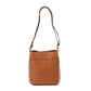 Leila Small Warm Gingerbread Leather Bucket Shoulder Crossbody Bag