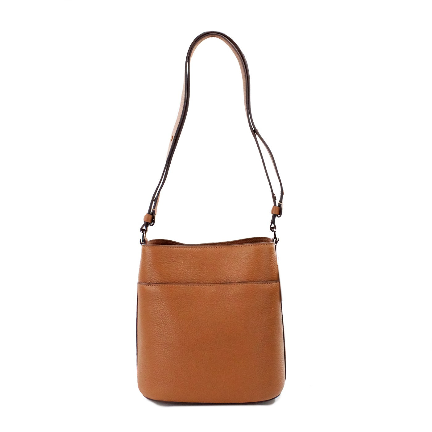 Leila Small Warm Gingerbread Leather Bucket Shoulder Crossbody Bag