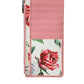 Pink Floral Leather DG Logo Zip Card Holder Women Wallet
