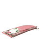 Pink Floral Leather DG Logo Zip Card Holder Women Wallet