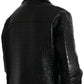 Black Exotic Leather Full Zip Jacket