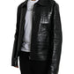 Black Exotic Leather Full Zip Jacket