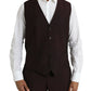 Maroon Wool MARTINI Formal 3 Piece Suit