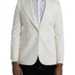 White Wool Single Breasted Coat Blazer