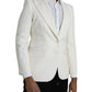 White Wool Single Breasted Coat Blazer