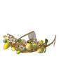 Gold Tone Brass Crystal Sicily Lemon Head Crown Tiara