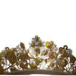 Gold Tone Brass Crystal Sicily Lemon Head Crown Tiara