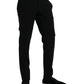 Black Wool Slim Fit Dress Formal Pants