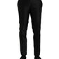 Black Silk SlimFit Dress Formal Pants