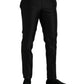Black Silk SlimFit Dress Formal Pants