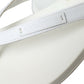 White Calfskin Leather Slip On Flip Flop Shoes