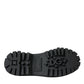 Black Leather Studded Trekking Sneakers Shoes