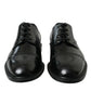 Black Leather Oxford Wingtip Derby Shoes