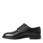 Black Leather Oxford Wingtip Derby Shoes