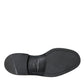 Black Leather Oxford Wingtip Derby Shoes