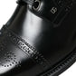 Black Leather Oxford Wingtip Derby Shoes