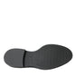 Black Leather Flat Slip On Loafers Shoes