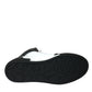 Black White Leather Miami High Top Sneakers Shoes