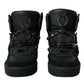 Black Logo Leather Miami High Top Sneakers Shoes
