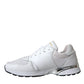 White Mesh Leather Low Top Trainers Sneakers Shoes